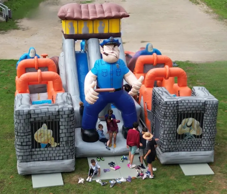 126-S'amuser double toboggan alcatraz enfants